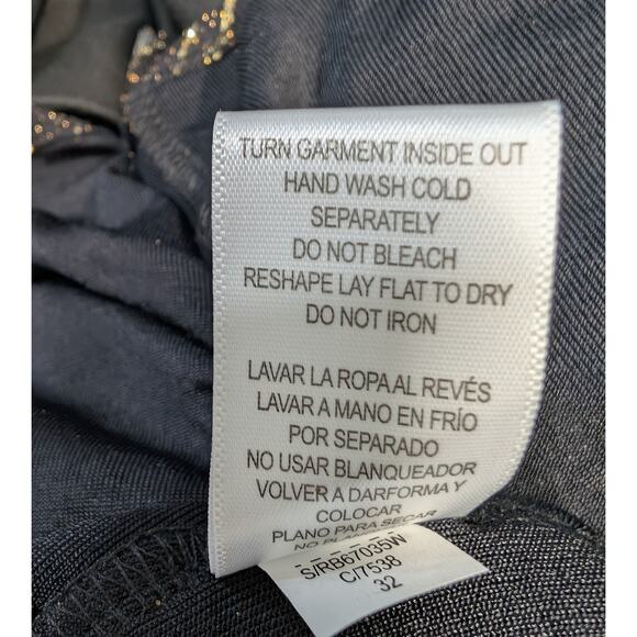 Signature by Robbie Bee Metallic Floral Black Gold Silver Dress 2X NWT - Picture 9 of 9